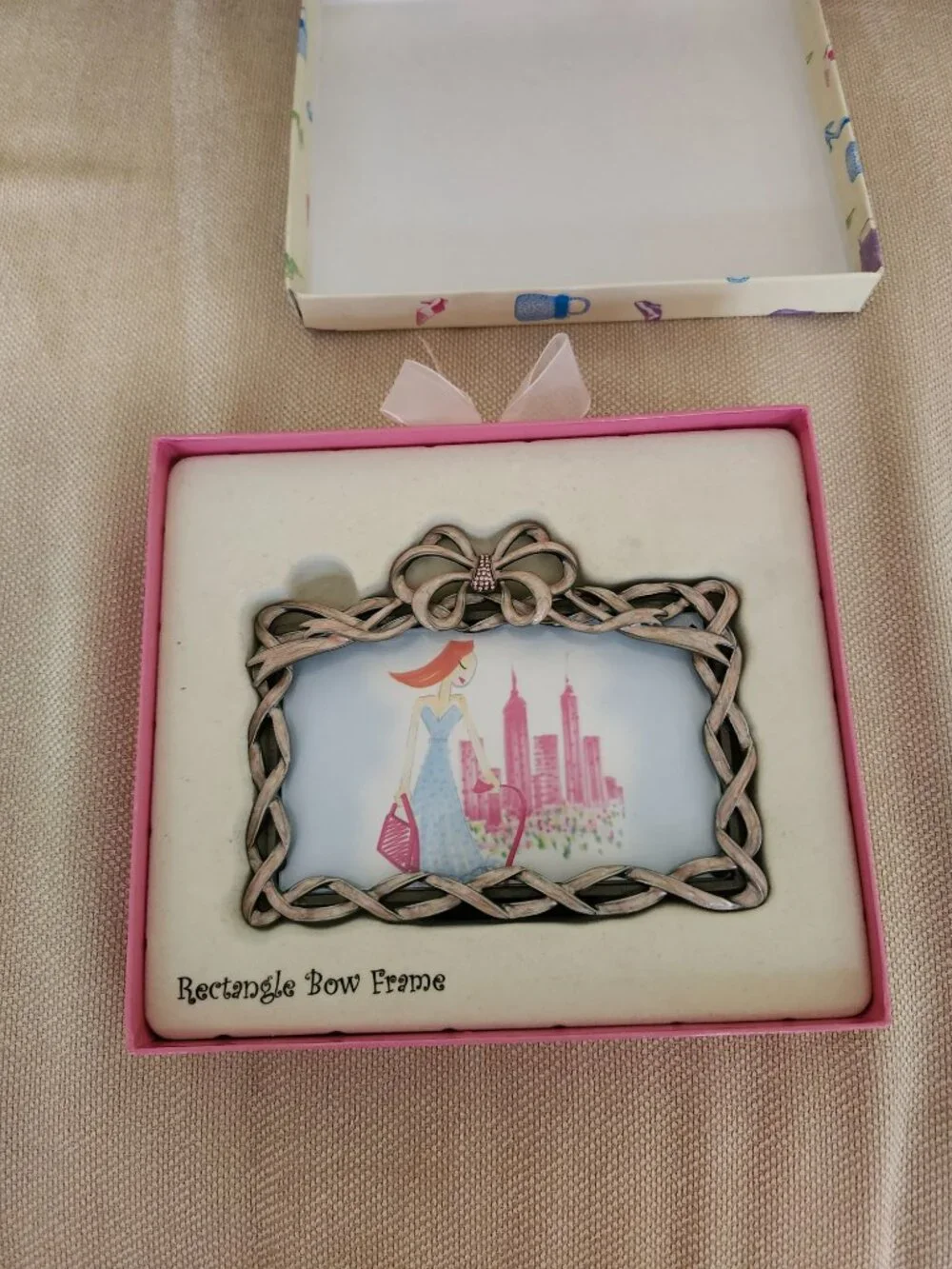 Small Vintage Metal ornamental Picture Frame including decorative box